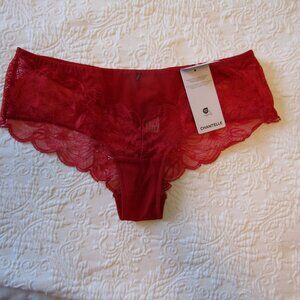 CHANTELLE France Deep True Red Lace Cachan Bikini--Size M/Medium---NWT's